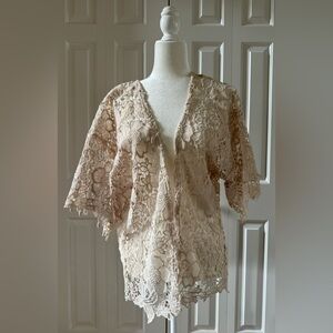 Boho lace shrug. Size small.